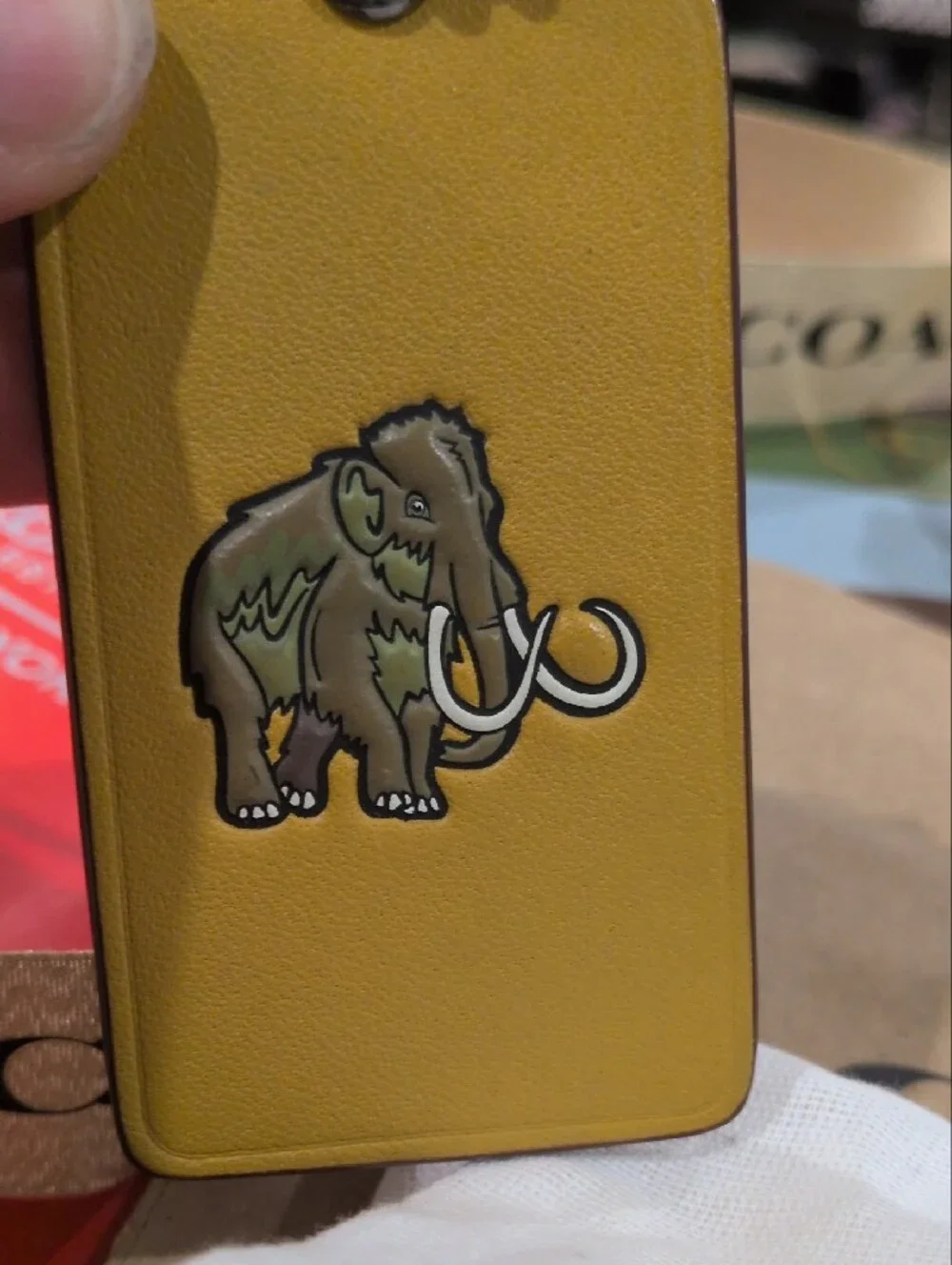 Coach Glovetanned Leather Woolly Mammoth Hang Tag ULTRA RARE HTF
